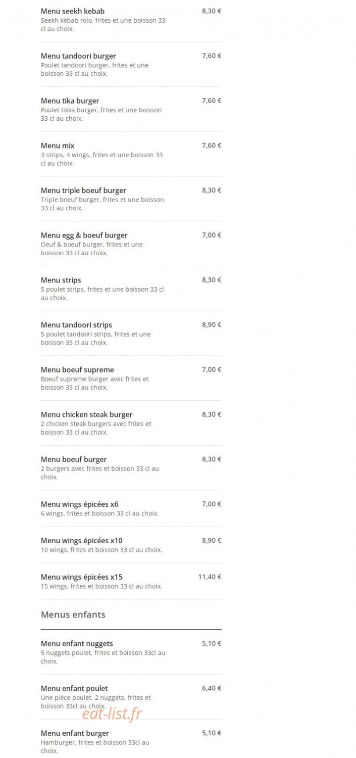 Maxin Chicken — carte page 3