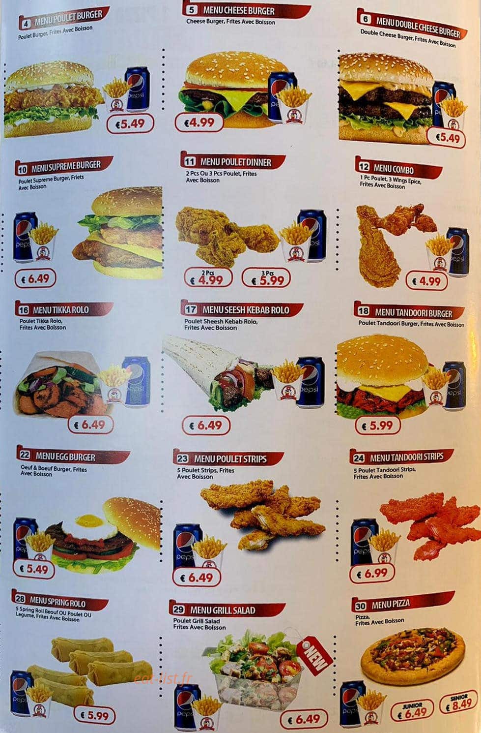 Maxin chiken — carte page 3