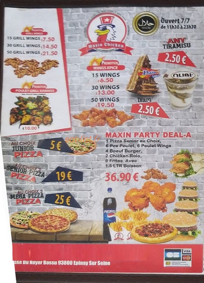 Maxin chiken — carte page 1