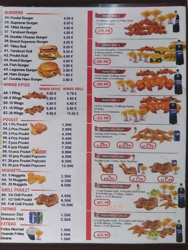 Maxin chiken — carte page 2