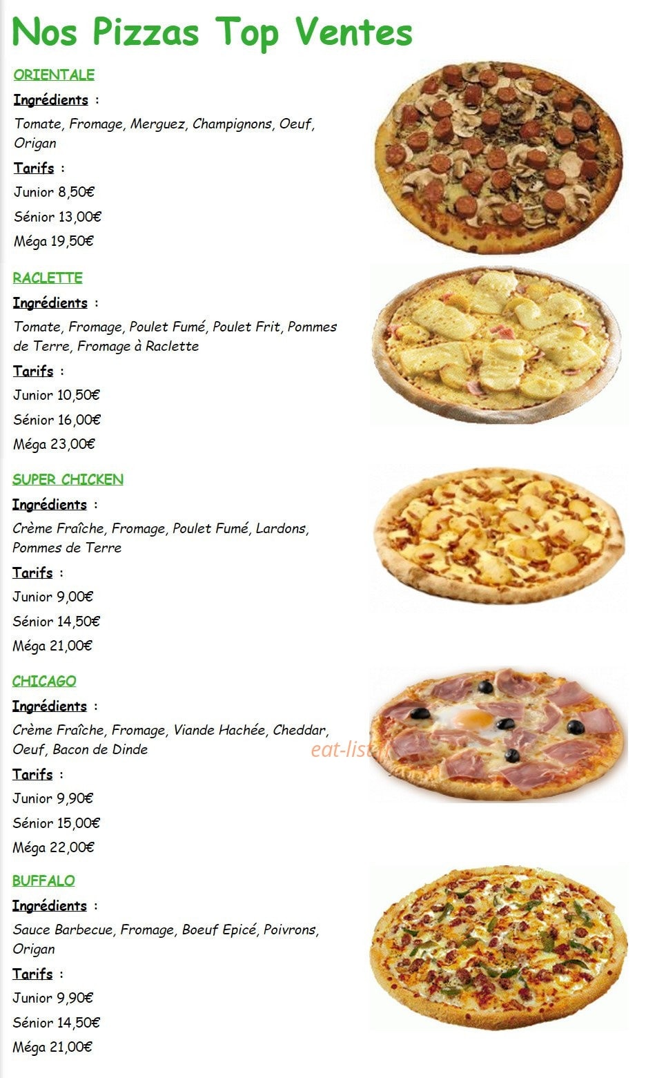 Pizza Must — carte page 1