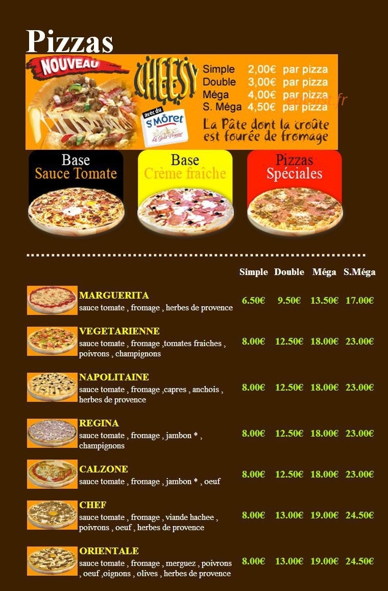 planete pizza — carte page 2