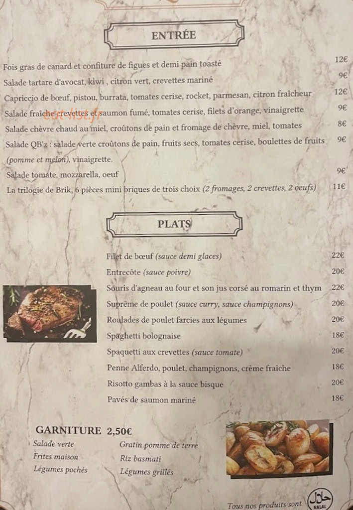 QB — carte page 1