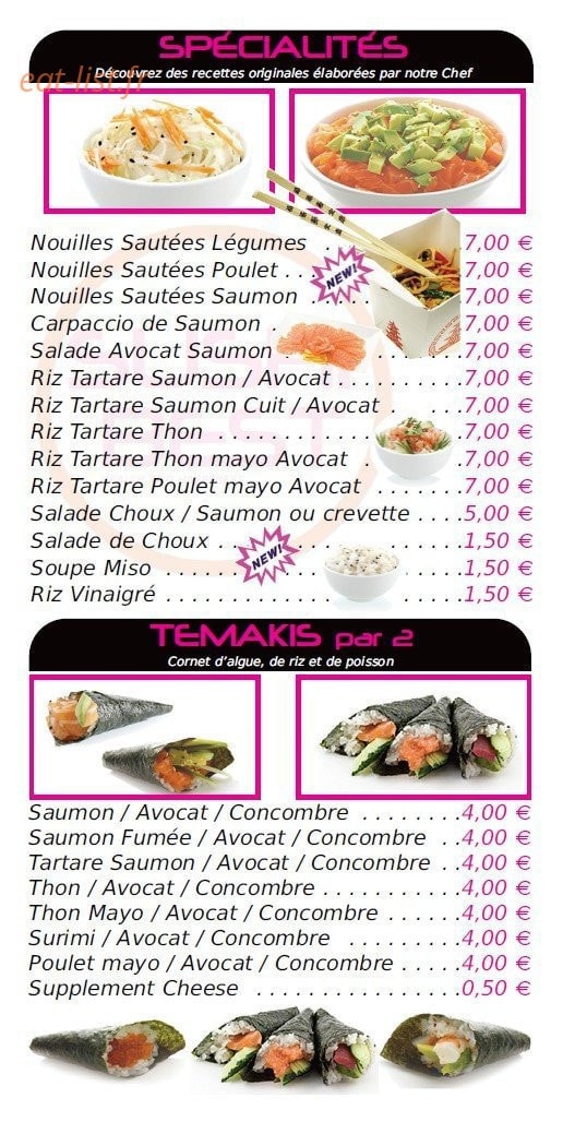 Carte et menu de Sushi Best à Epinay sur Seine — Les spécialités et temakis