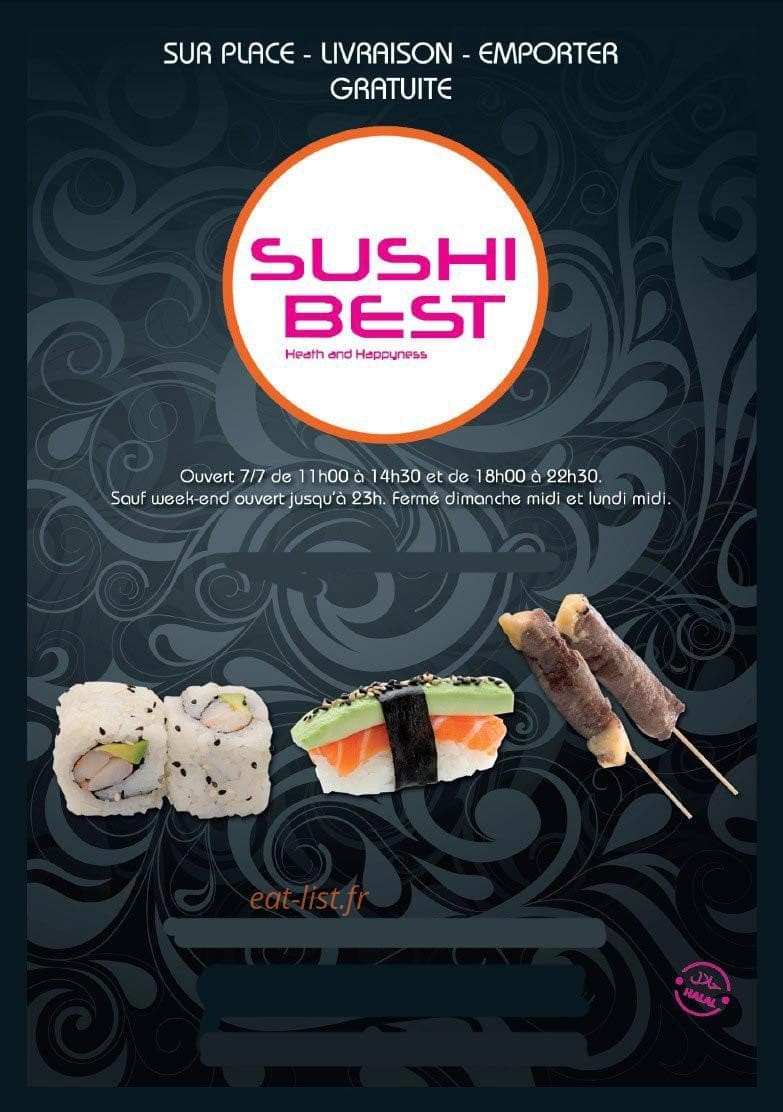 Carte et menu Sushi Best Epinay sur Seine