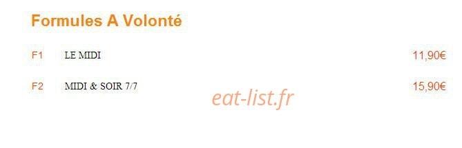 Carte et menu de Sushi Sushi à Epinay sur Seine — Les formules à volonté