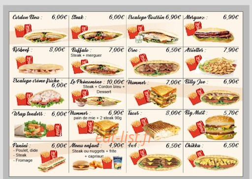 The Kebab — carte page 1