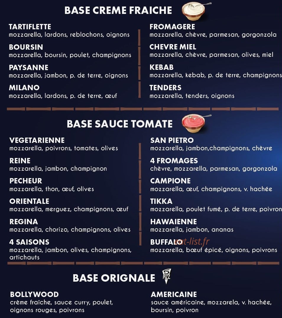 5pizz — carte page 8