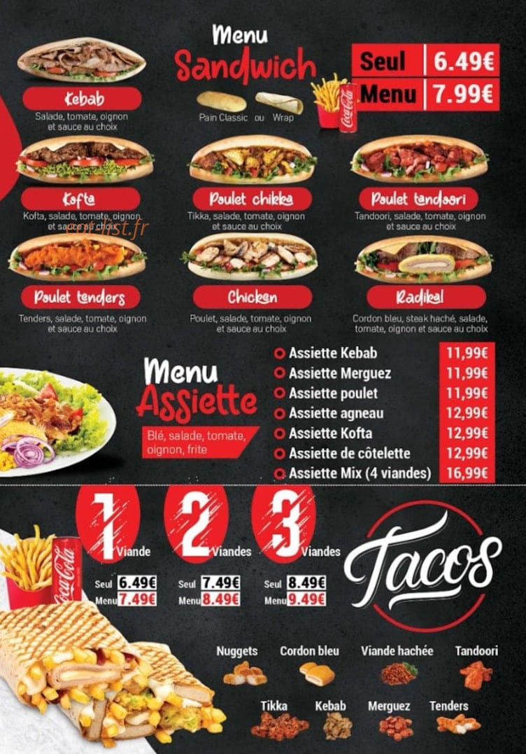 Allo Chicken — carte page 3