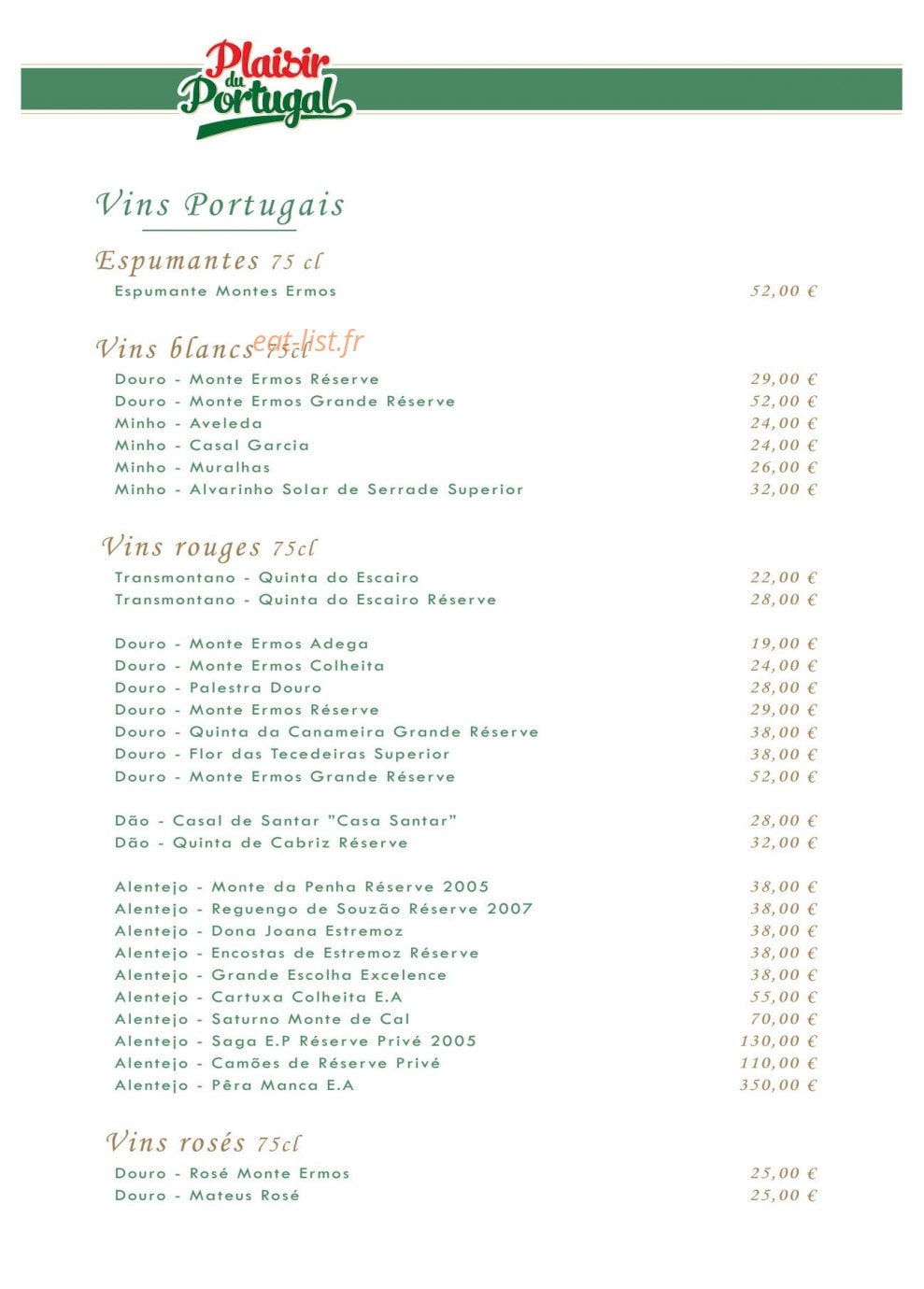 Au Plaisir Du Portugal — carte page 3