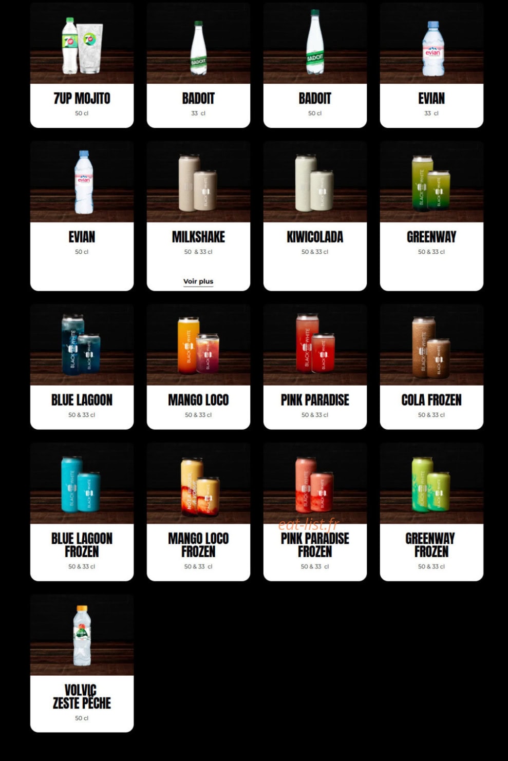 Black & White Burger — carte page 5