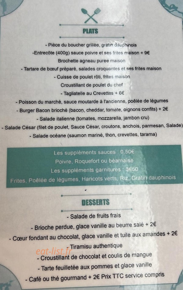 Café l'Echat — carte page 1