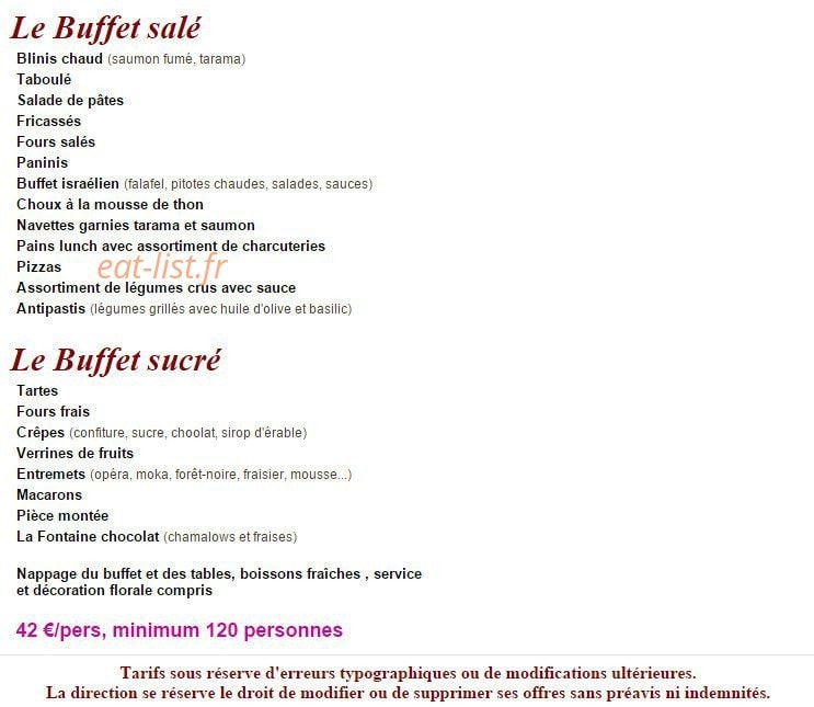 Caprices et Délices — carte page 3