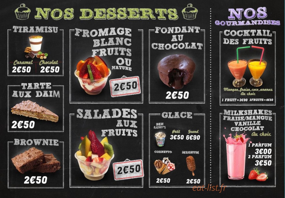 Chick’End Café — carte page 1