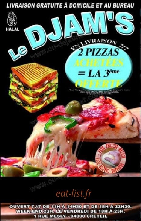 Djam's Food — carte page 1