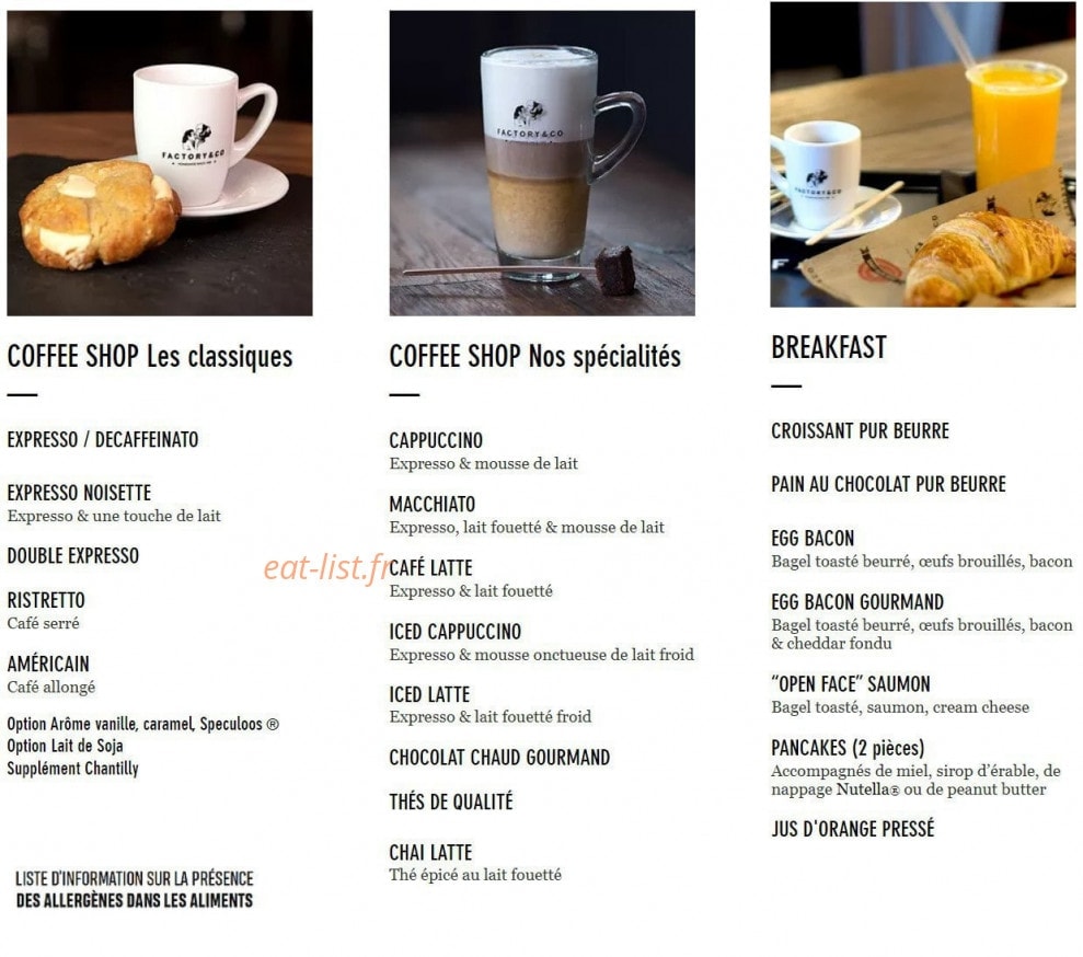 Factory & Co — carte page 4