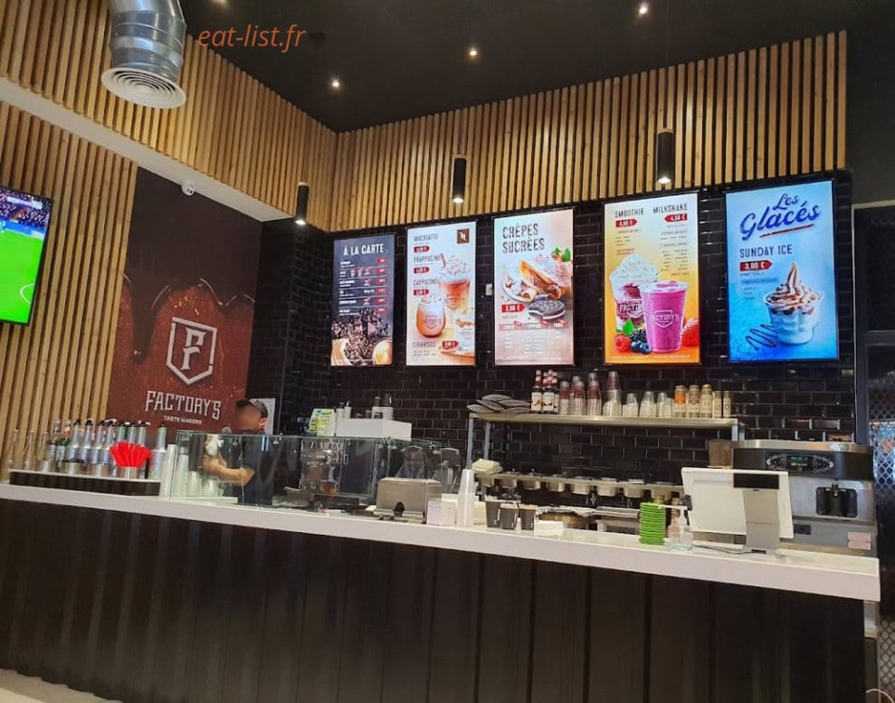 Carte et menu de Factory's à Creteil — Les prestations