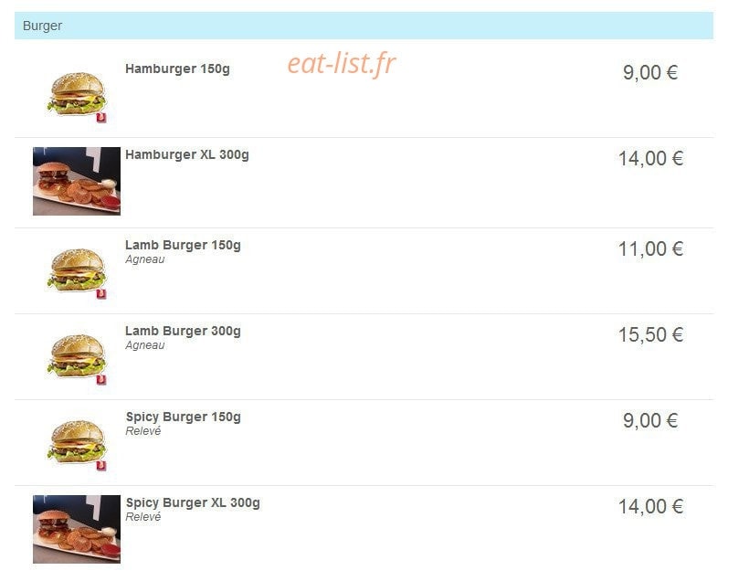 Hbk House Burger — carte page 2