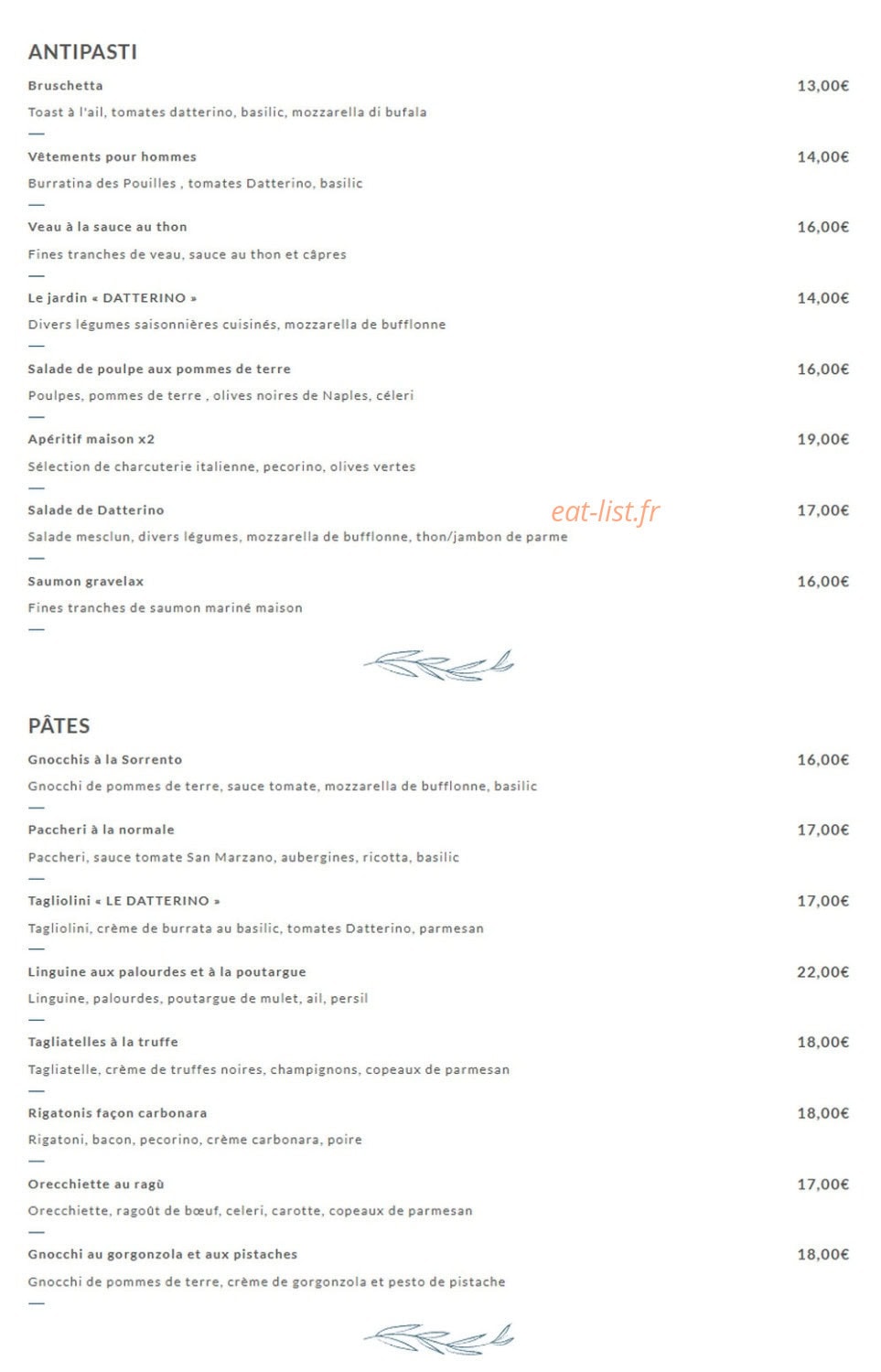 Il Datterino — carte page 1