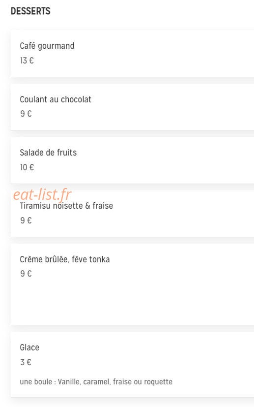Kitchen & Bar — carte page 5