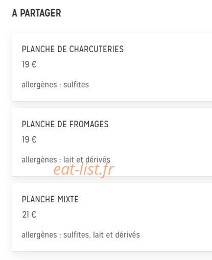 Kitchen & Bar — carte page 2