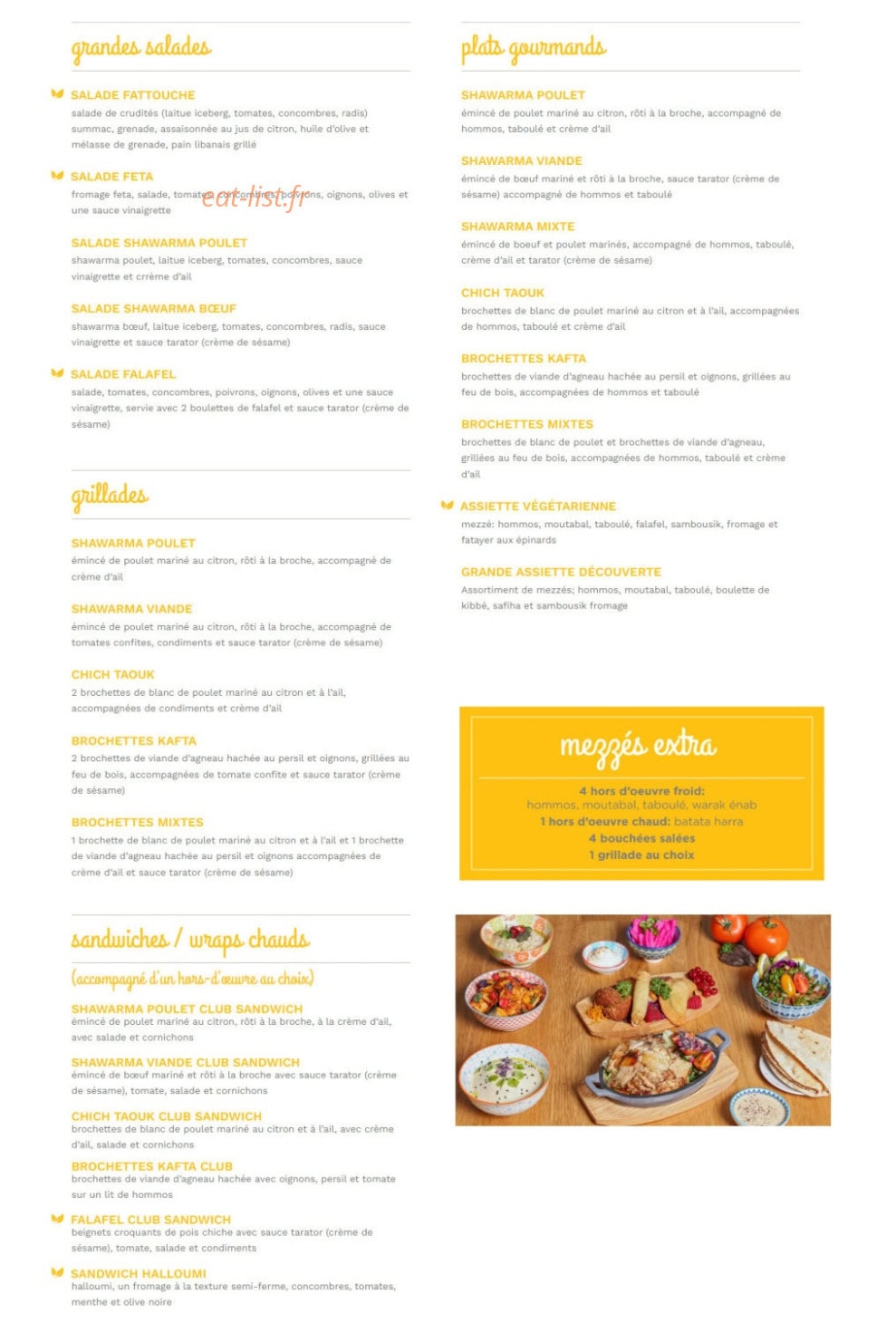 La Cantine Libanaise — carte page 2