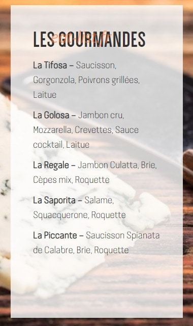 La piadina — carte page 1