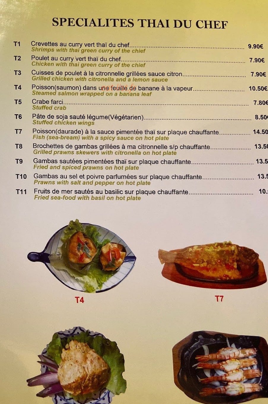 Le Bonheur Thaï — carte page 10