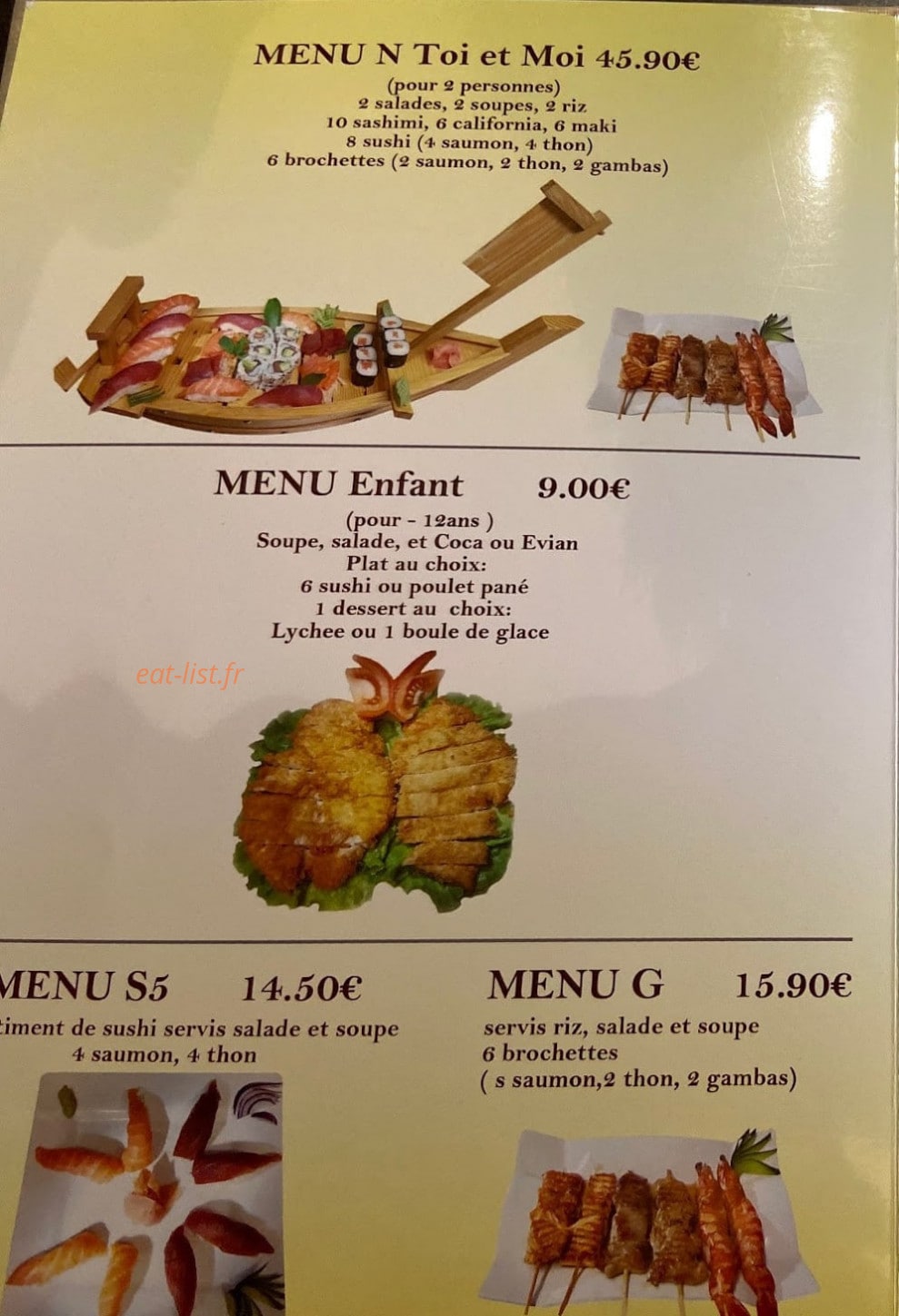 Le Bonheur Thaï — carte page 3