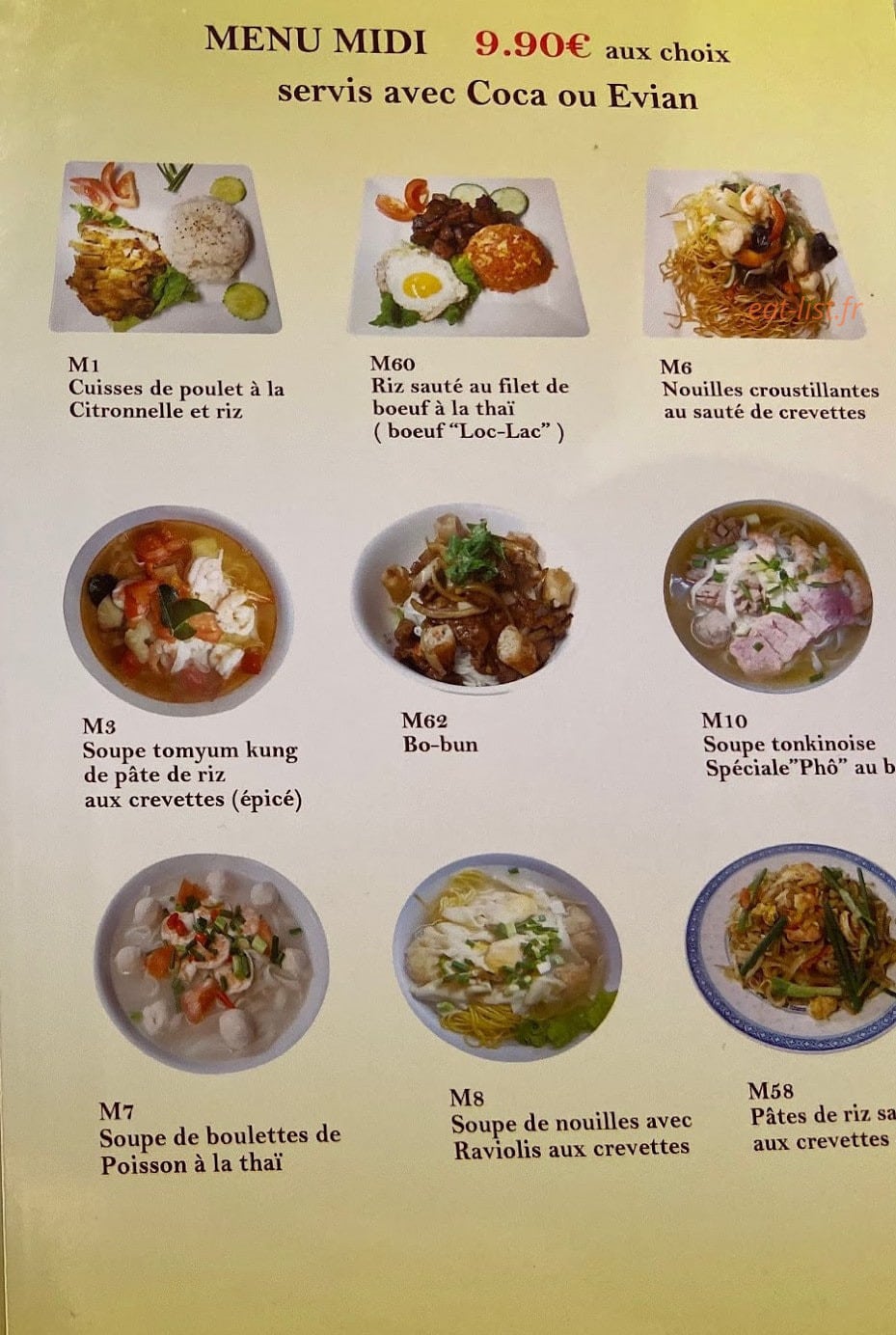 Le Bonheur Thaï — carte page 2