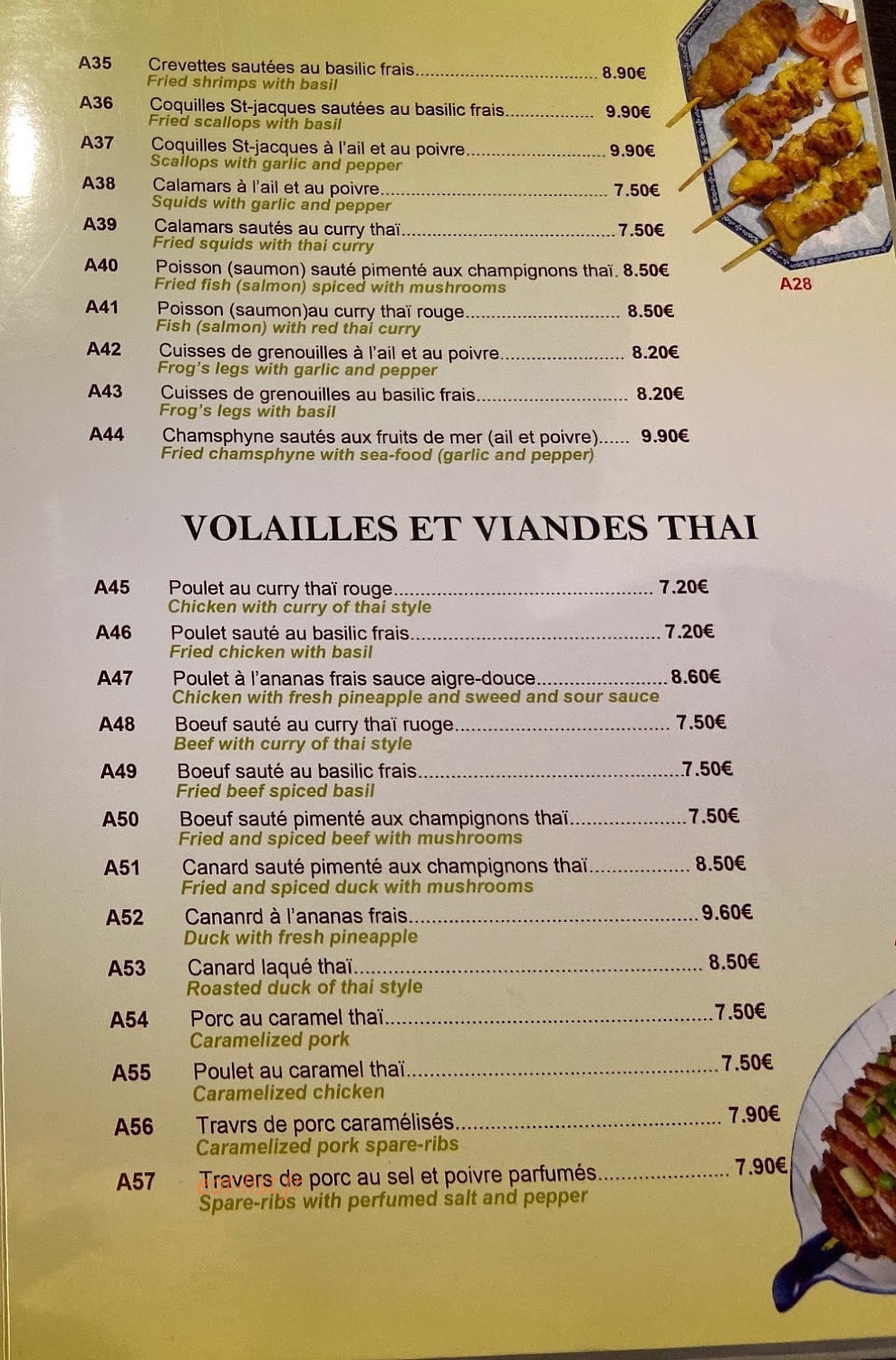 Le Bonheur Thaï — carte page 6