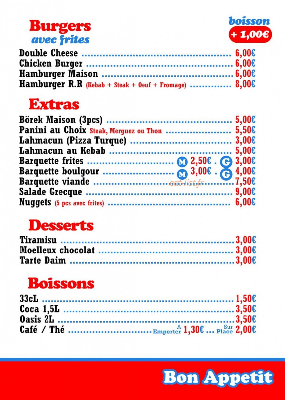 Le Restau du Lac — carte page 2