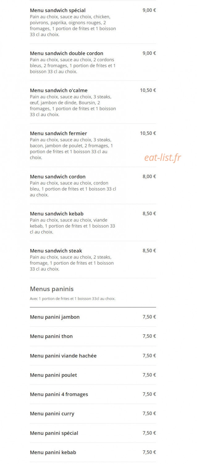 Oklm Burger — carte page 3