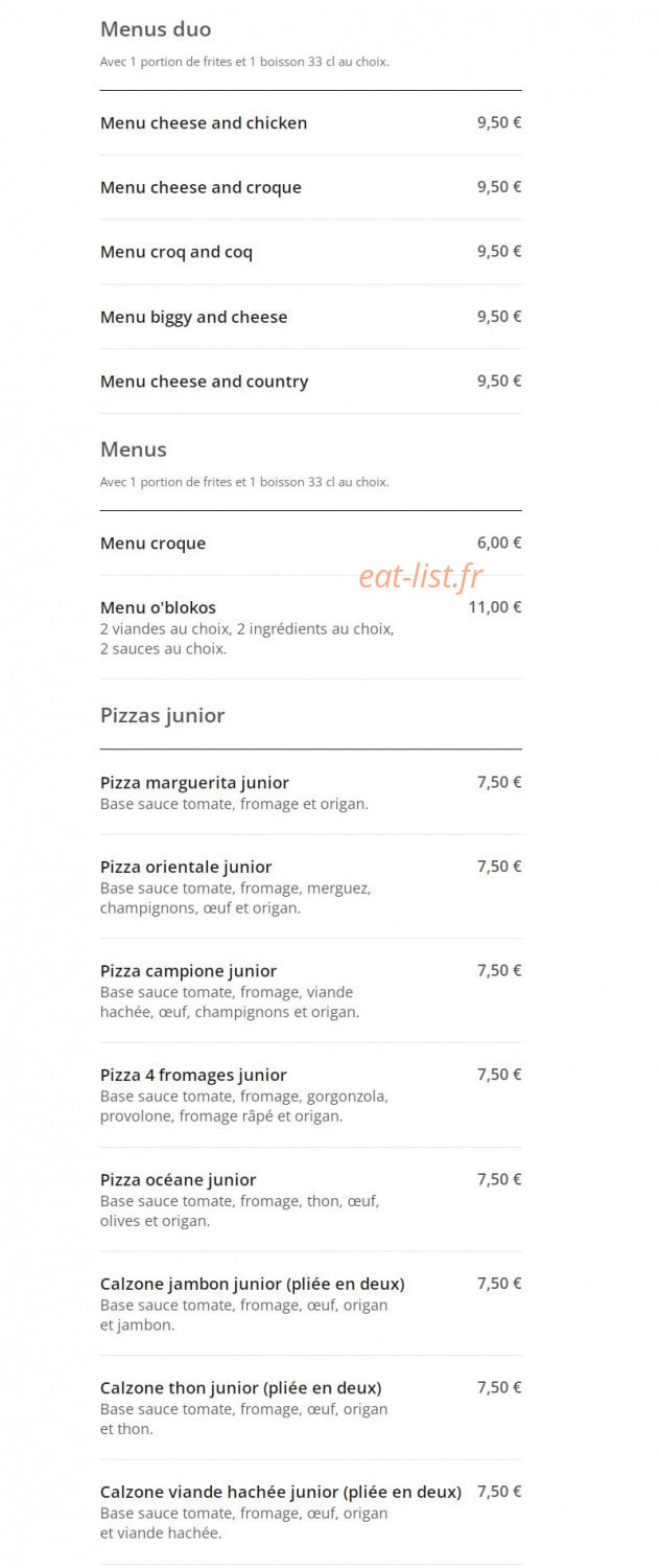 Oklm Burger — carte page 4