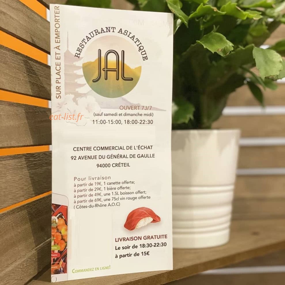 Restaurant Jal Sushi — carte page 1