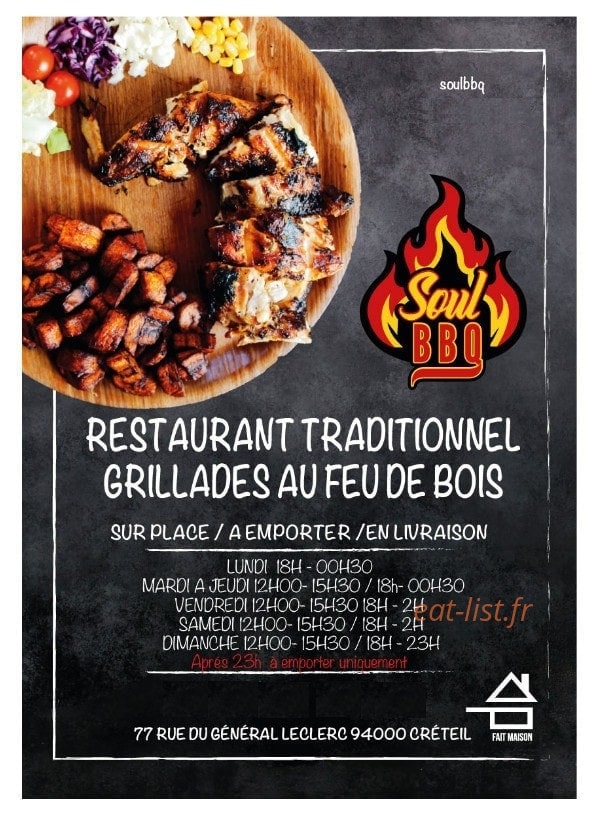 Soul bbq — carte page 1