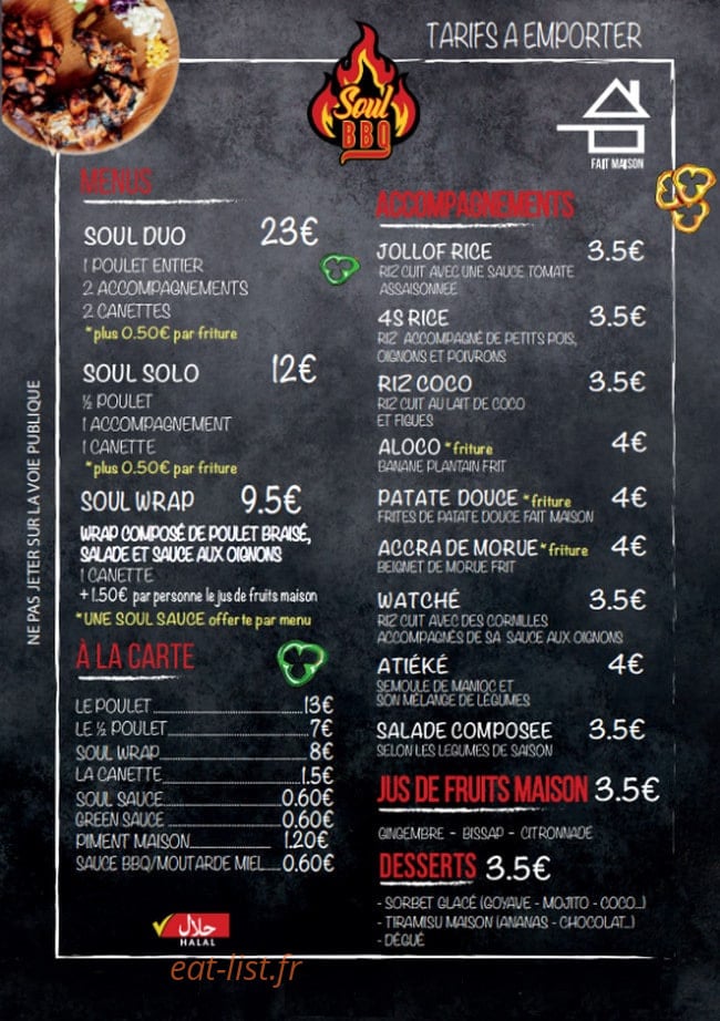 Soul bbq — carte page 2