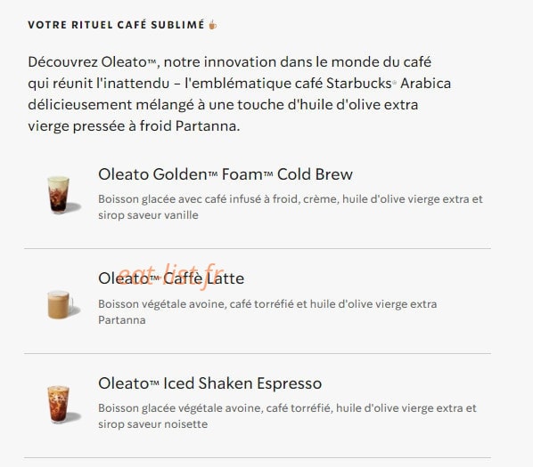 Starbucks Coffee — carte page 29