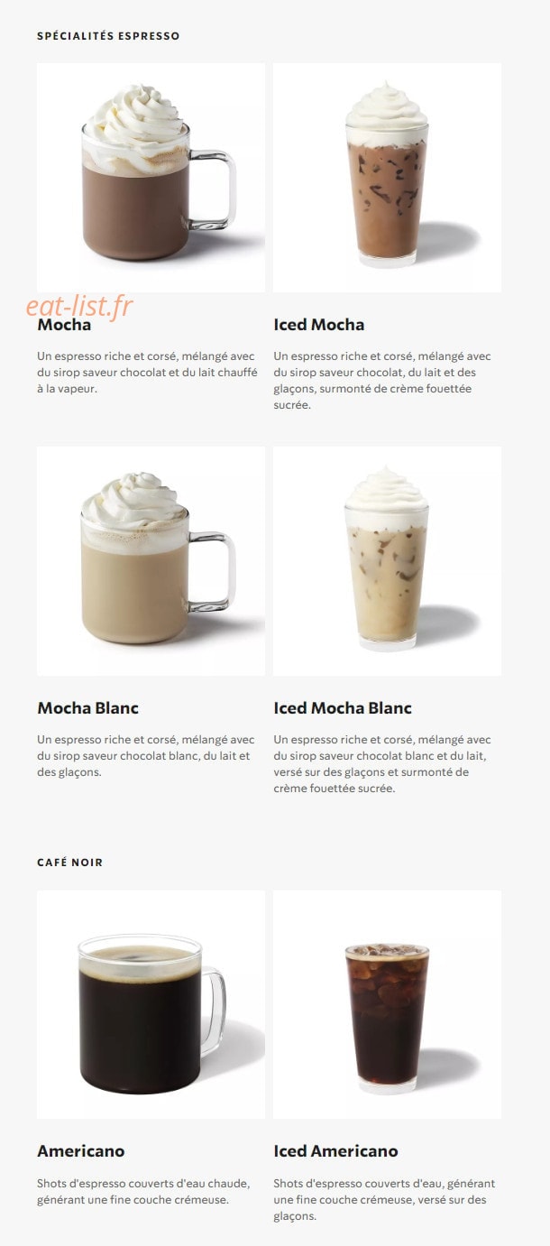 Starbucks Coffee — carte page 5
