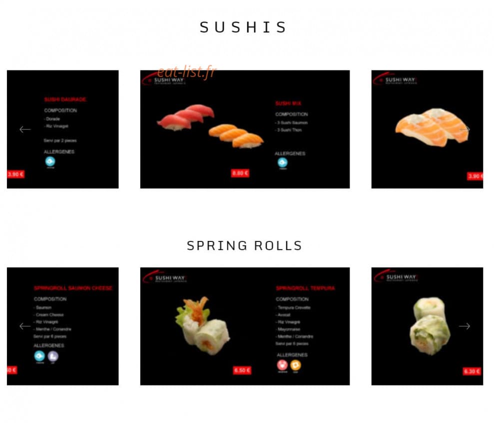 Sushi Way — carte page 2
