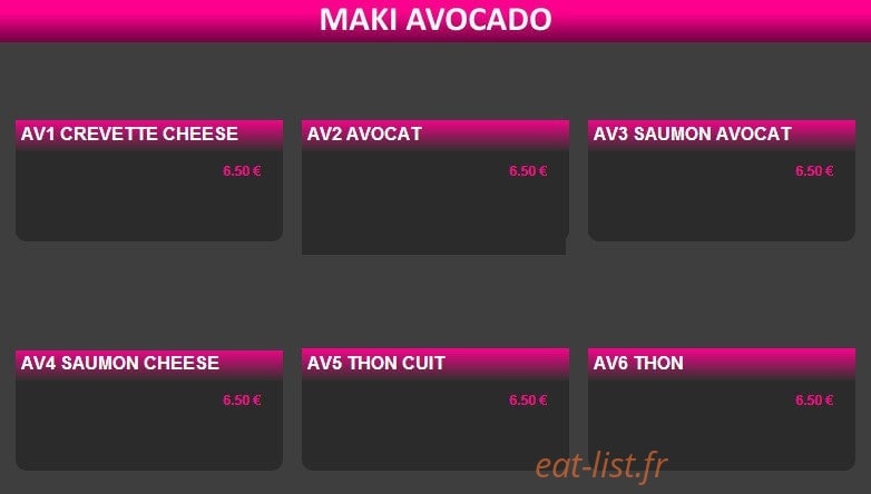 Sushi Web — carte page 17