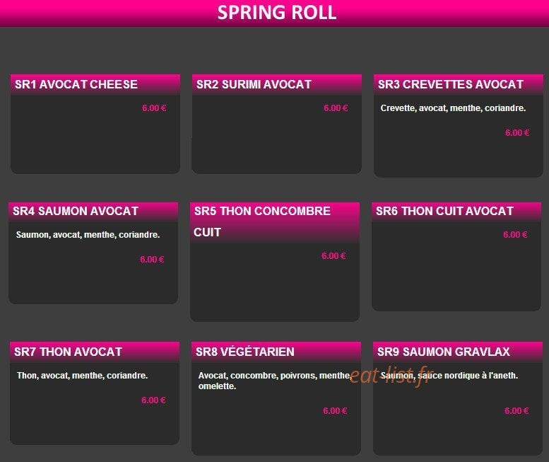 Sushi Web — carte page 19