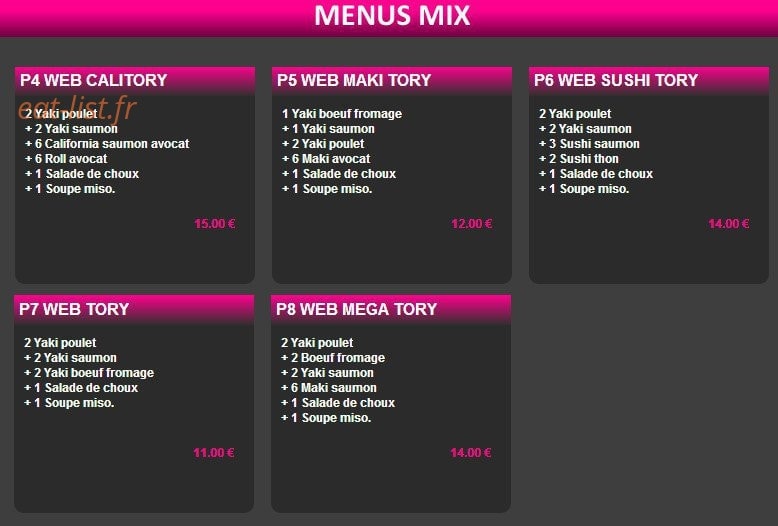 Sushi Web — carte page 4