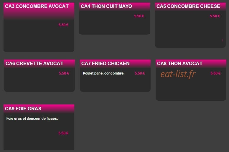 Sushi Web — carte page 13