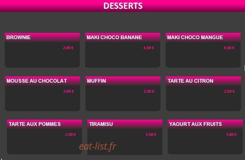 Sushi Web — carte page 24