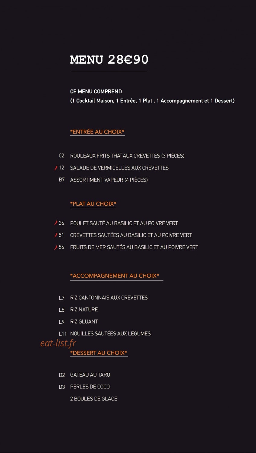 Thaï Basilic — carte page 5