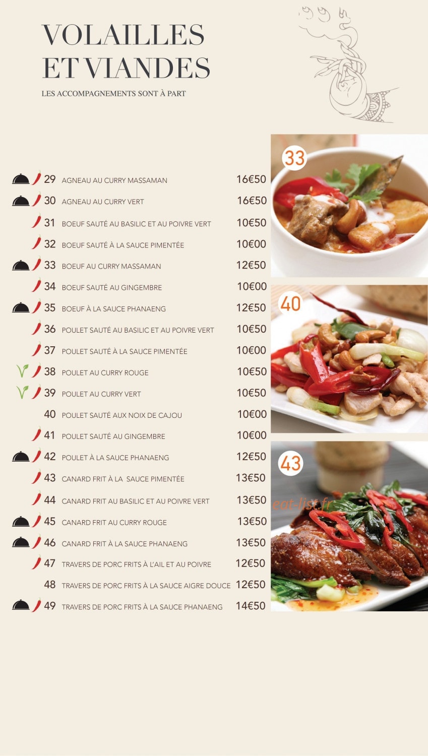 Thaï Basilic — carte page 8