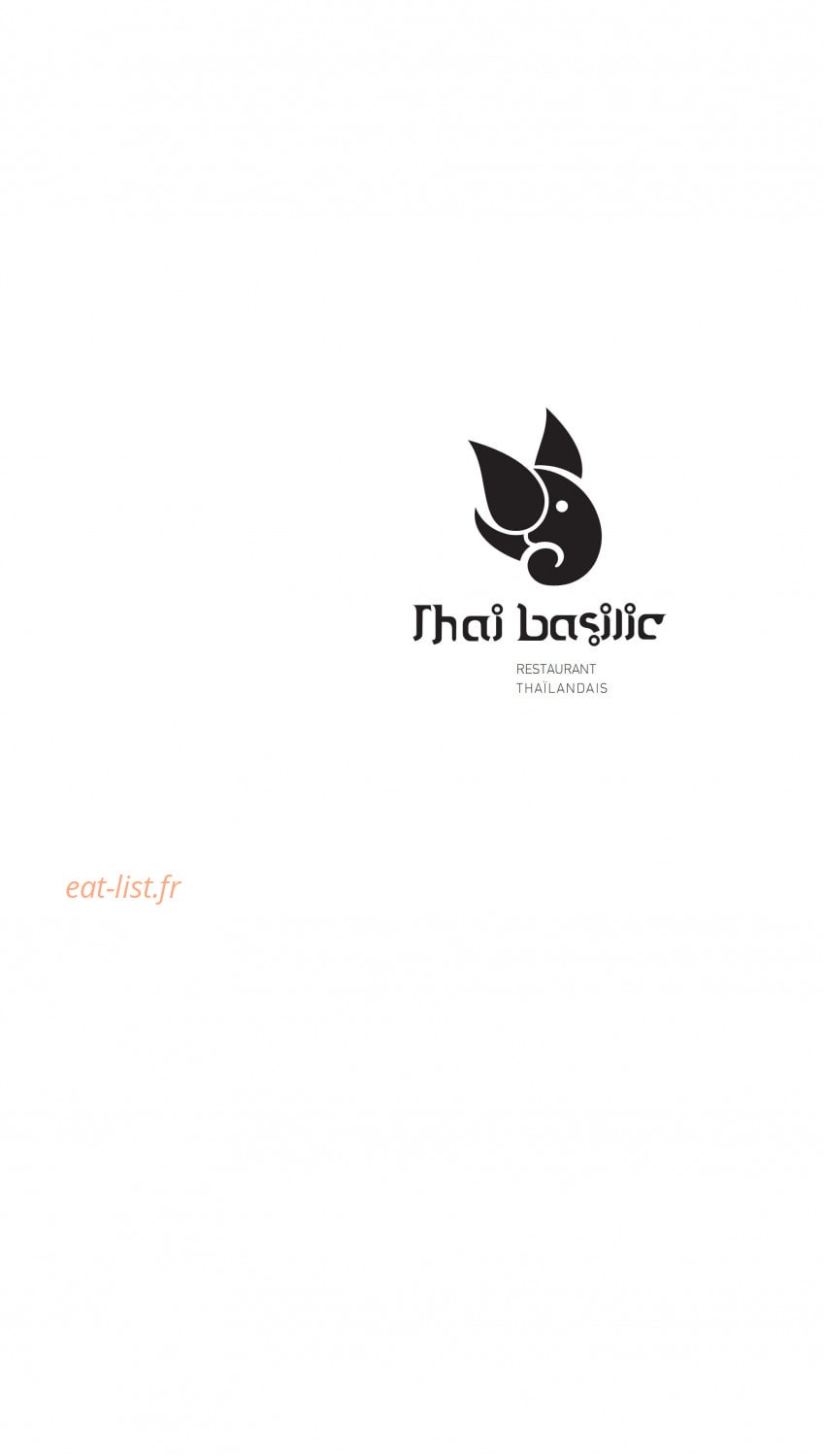 Thaï Basilic — carte page 1