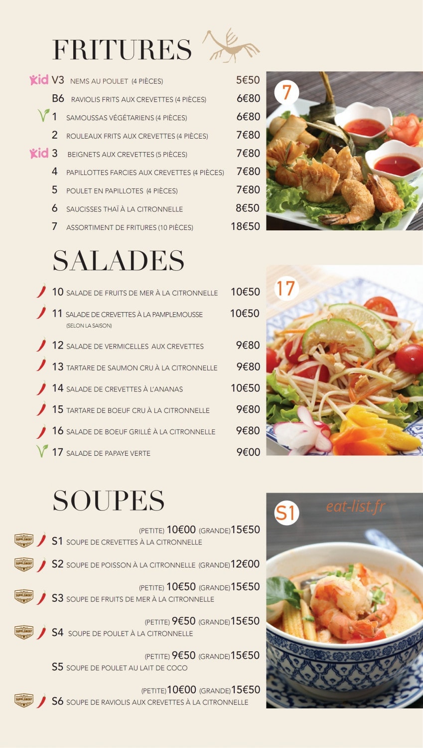 Thaï Basilic — carte page 6