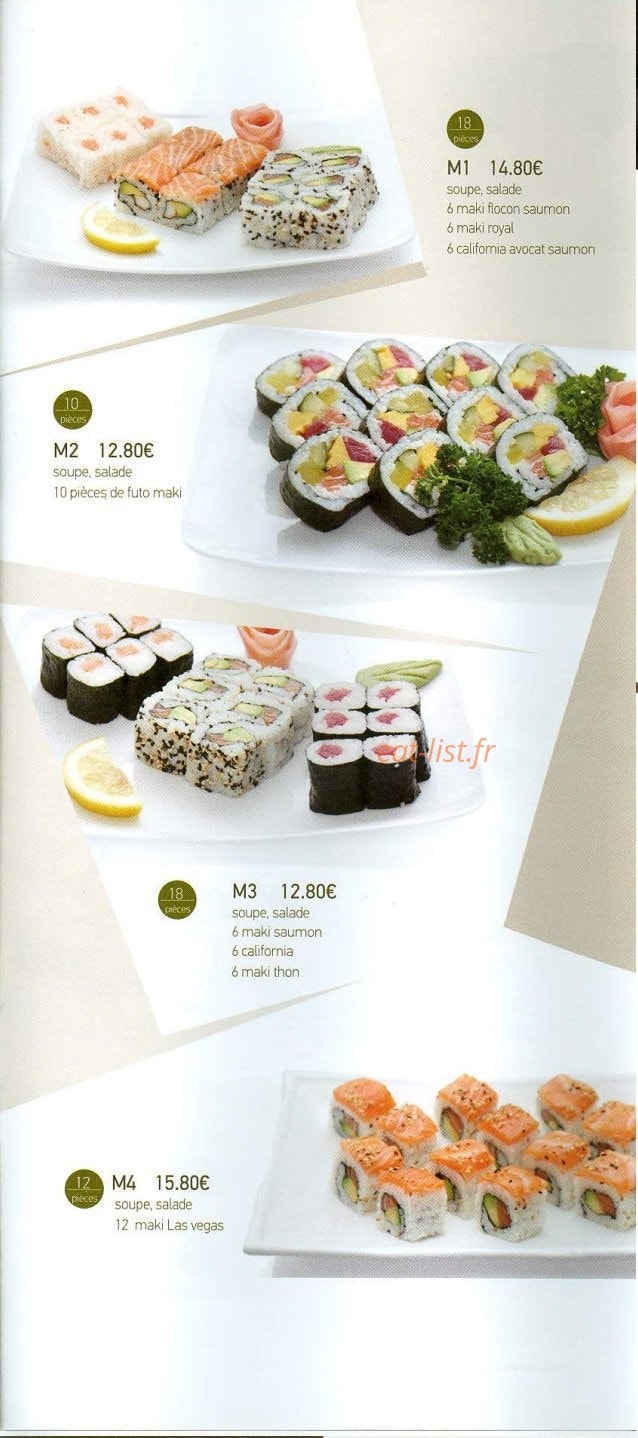 Carte et menu de Au Comptoir d'Asie à Saint Maur des Fosses — Les menus yakiotori suite